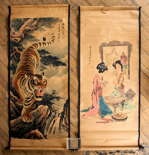TWO CHINESE SCROLLS PRINTED