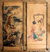 TWO CHINESE SCROLLS PRINTED FI