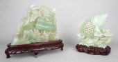 TWO CHINESE SERPENTINE CARVING