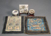 TWO CHINESE SILK EMBROIDERED P