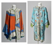 TWO CHINESE SILK EMBROIDERED R