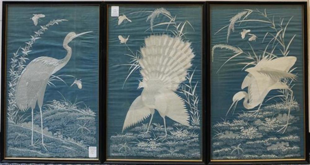 TWO CHINESE SILK EMBROIDERIES OF