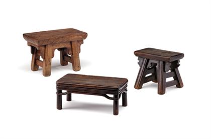 Two Chinese small stools and a