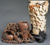 TWO CHINESE SOAPSTONE CARVINGS