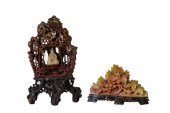 TWO CHINESE SOAPSTONE CARVINGS
