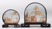 TWO CHINESE SOFTWOOD SHADOW BO