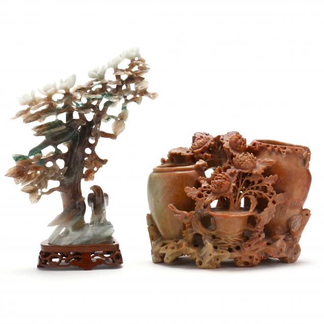TWO CHINESE STONE CARVINGS 20th