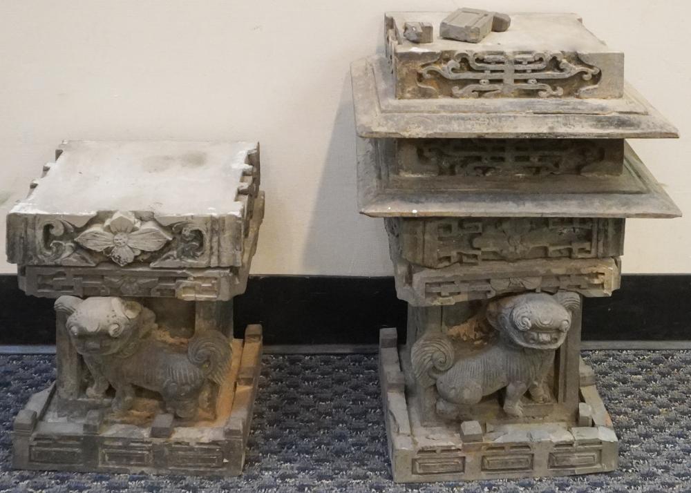 TWO CHINESE STONE GARDEN ORNAMENTS,