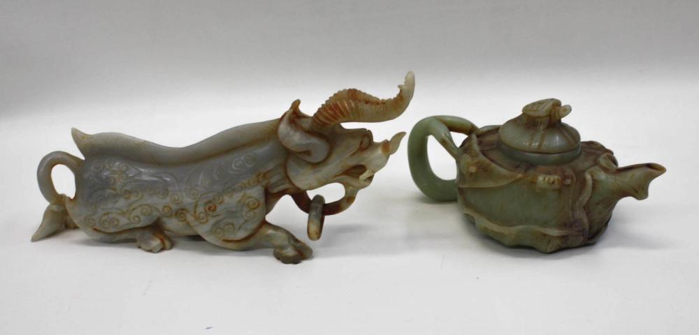 TWO CHINESE STONE SCULPTURES: