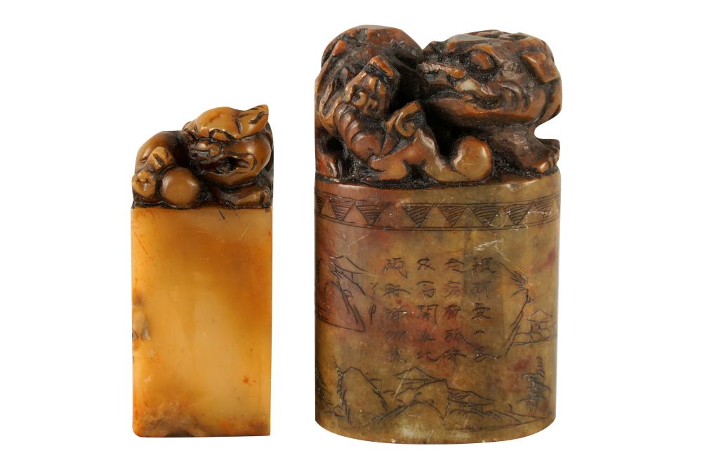 TWO CHINESE STONE SEALSeach with