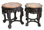 TWO CHINESE TABORETS, HAVING I