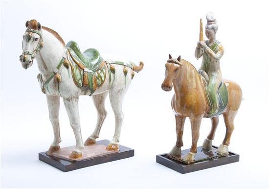 Two Chinese Tang Style Glazed