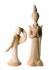 TWO CHINESE TERRACOTTA POTTERY