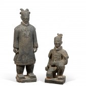 TWO CHINESE TERRACOTTA WARRIOR