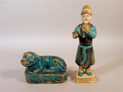 Two Chinese turquoise glazed
