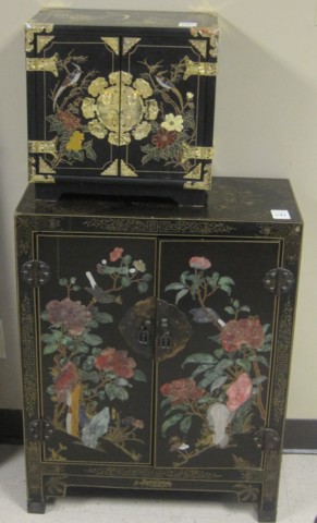 TWO CHINESE TWO-DOOR CABINETS: