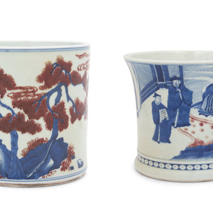 Two Chinese Underglaze Blue and