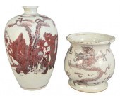 TWO CHINESE UNDERGLAZED COPPER