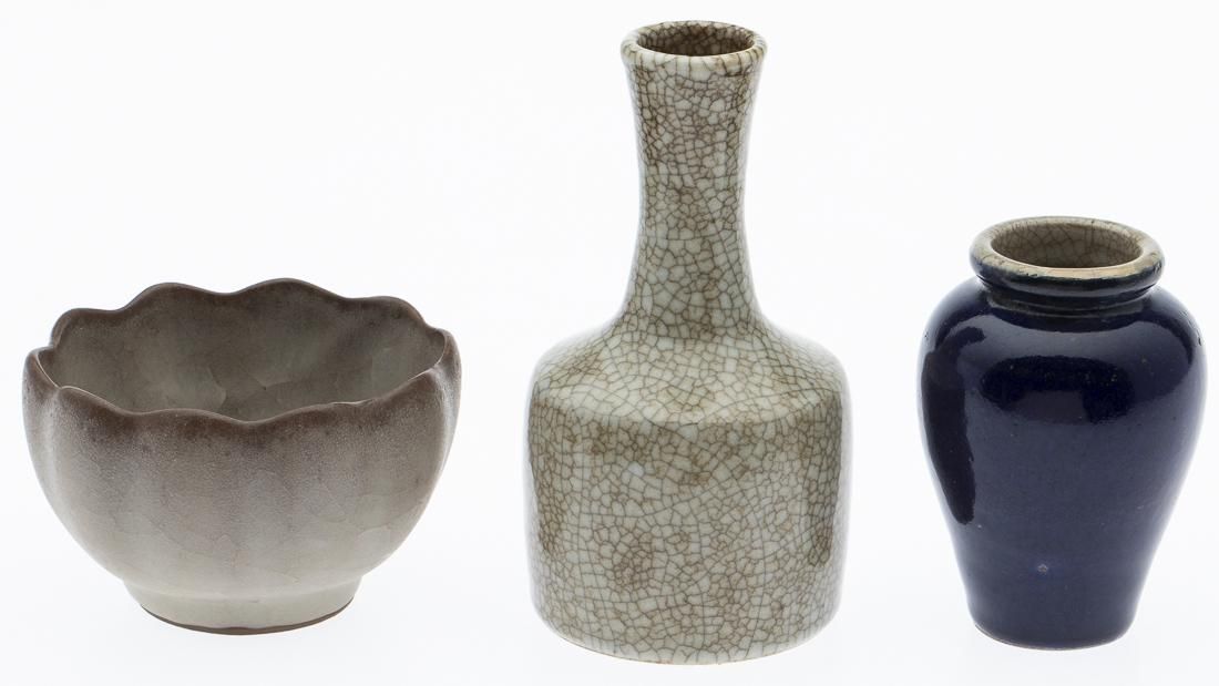 TWO CHINESE VASES AND ONE CELADON