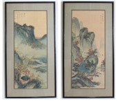 TWO CHINESE WATERCOLORS AND IN