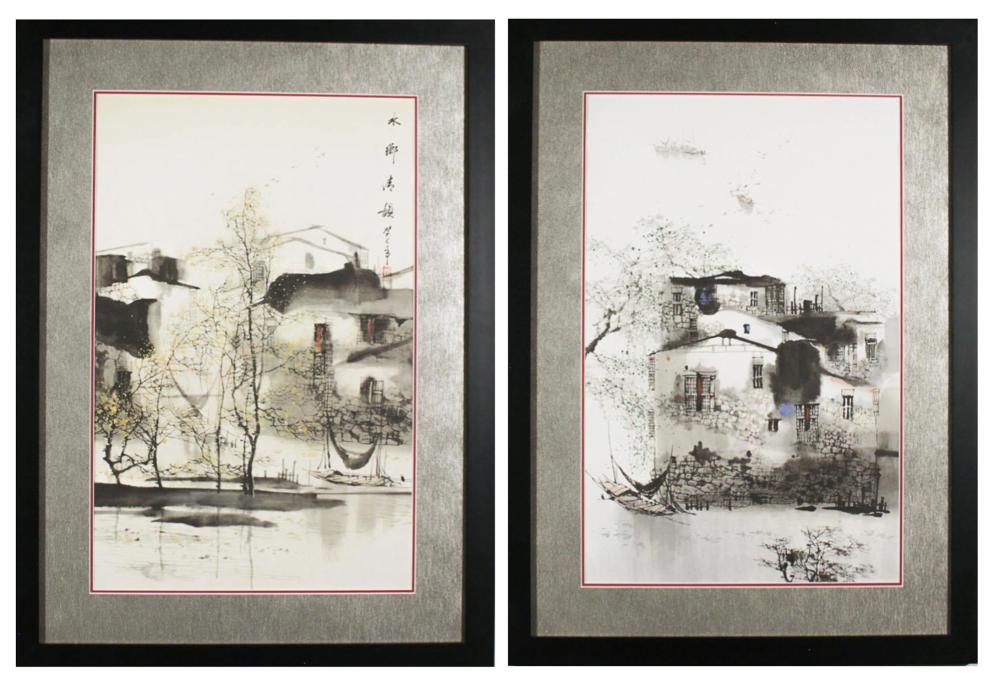 TWO CHINESE WATERCOLORS ON PAPERTWO