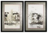 TWO CHINESE WATERCOLORS ON PAP
