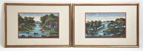 Two Chinese Watercolors on Pith