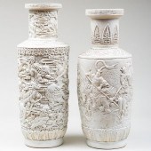 TWO CHINESE WHITE GLAZED PORCE