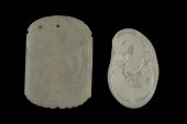 TWO CHINESE WHITE JADE CARVED