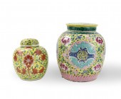 TWO CHINESE YELLOW-GROUND FAMI