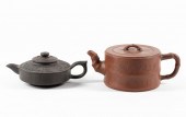TWO CHINESE YIXING CLAY TEAPOT