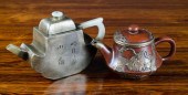 TWO CHINESE ZISHA TEAPOTS, ONE