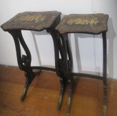 TWO CHINOISERIE BLACK LACQUERE