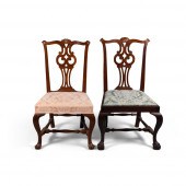 TWO CHIPPENDALE MAHOGANY SIDE