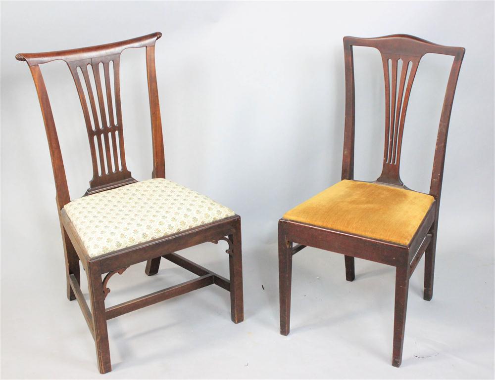 TWO CHIPPENDALE MAHOGANY SIDECHAIRS