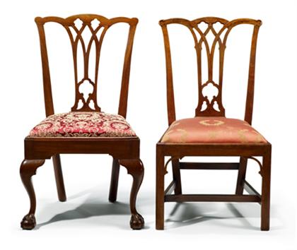 Two Chippendale side chairs    late