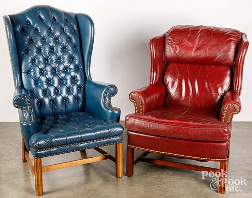 TWO CHIPPENDALE STYLE EASY