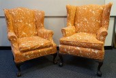 TWO CHIPPENDALE STYLE MAHOGANY