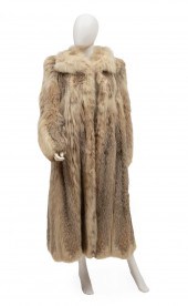 TWO CHRIS OWENS' LONG FUR COAT