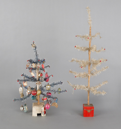 Two Christmas feather trees 19th c.