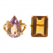 TWO CITRINE & AMETHYST COCKTAI