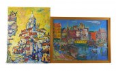 TWO CITYSCAPE PAINTINGS: THE F