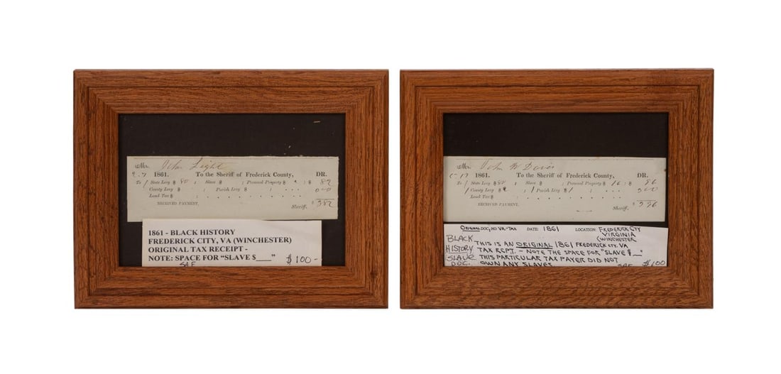 TWO CIVIL WAR PERIOD TAX RECEIPTS