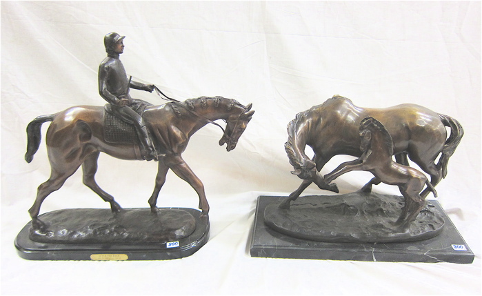 TWO CLASSIC EQUESTRIAN BRONZE