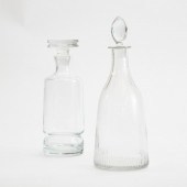 TWO CLEAR GLASS DECANTERSTwo c