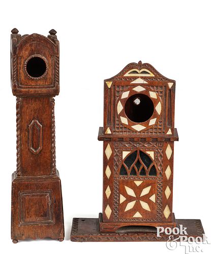 TWO CLOCK FORM WATCH HUTCHES,