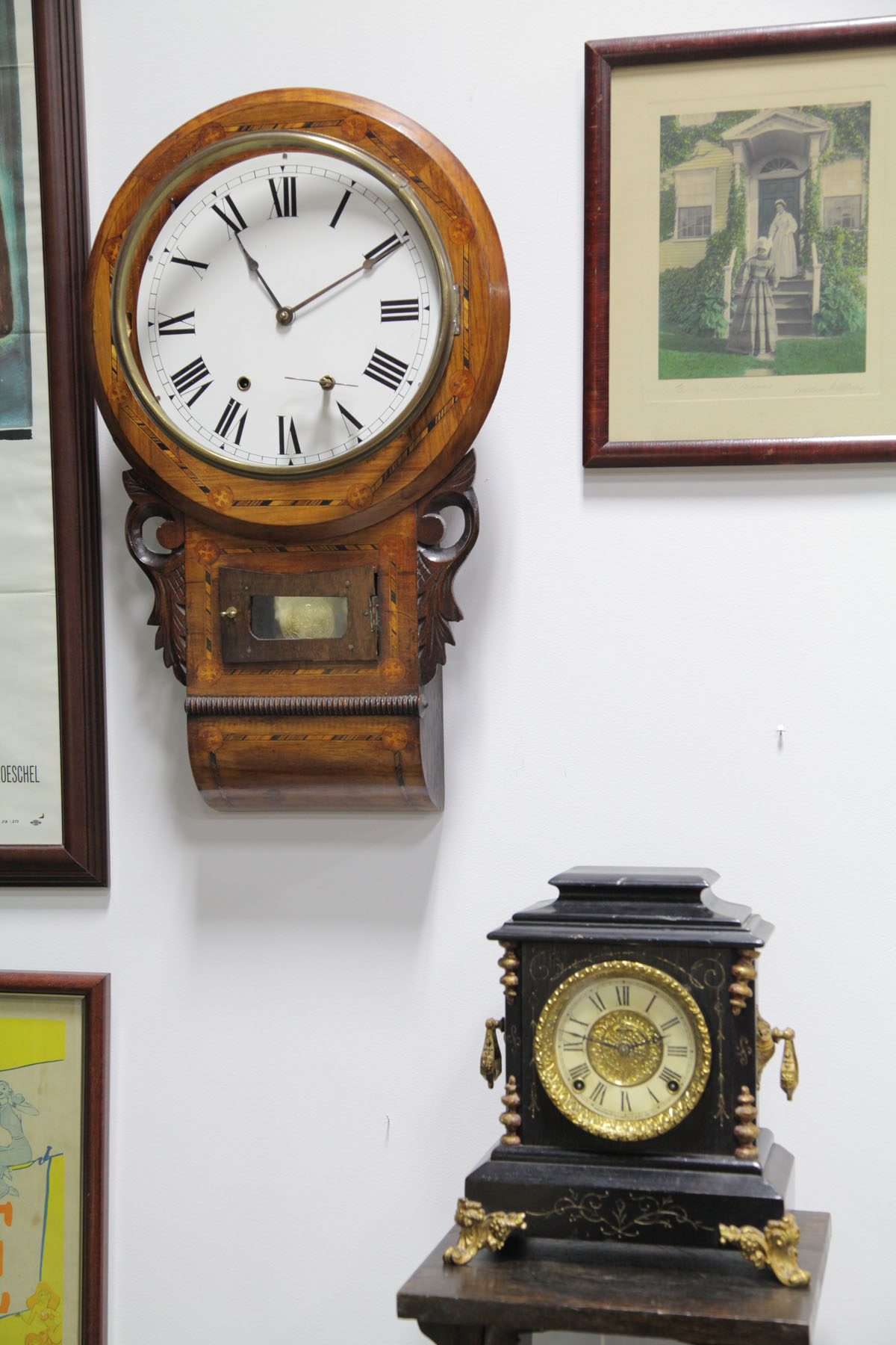 TWO CLOCKS.  American  late 19th