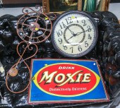 TWO CLOCKS & AN ADVERTISING SI