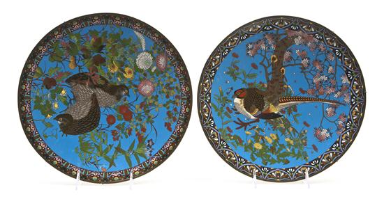 *Two Cloisonne Chargers each of