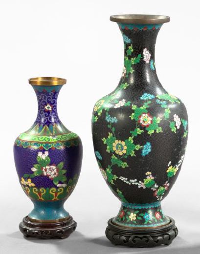 Two Cloisonne Vases,  one a large